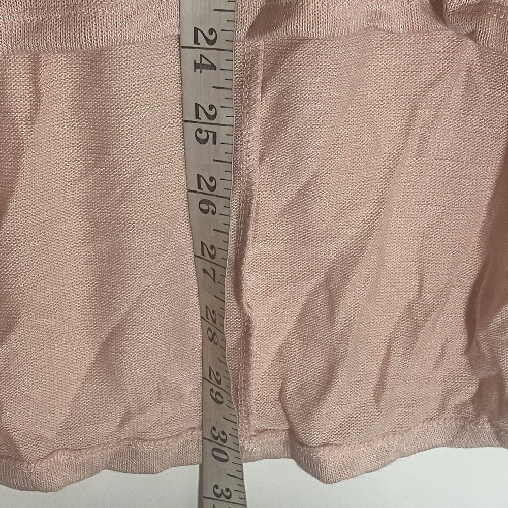 New Directions Sweater Womens Small Baby Pink Hi Low Boho Crochet V Neck Casual - Picture 14 of 15